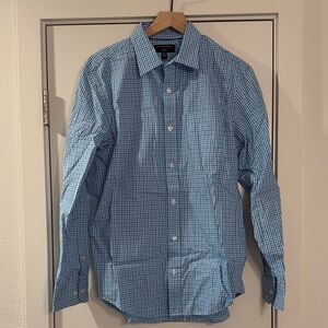 Banana Republic Blue Gingham Button Down Shirt Classic Fit 15-15 ½” /33-34”